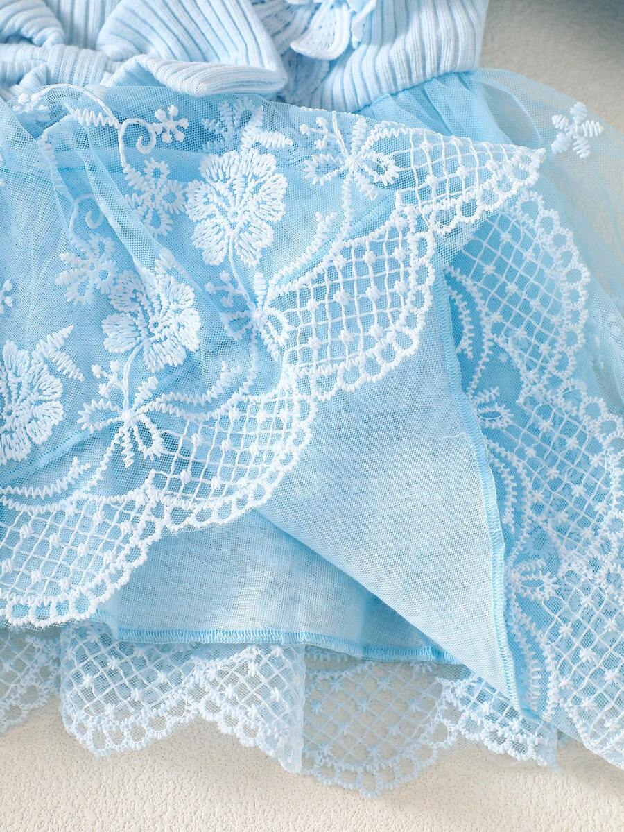 Baby Embroidered Mesh Dress and Headband Set for Elegant Outdoor Photoshoots and Special Occasions
