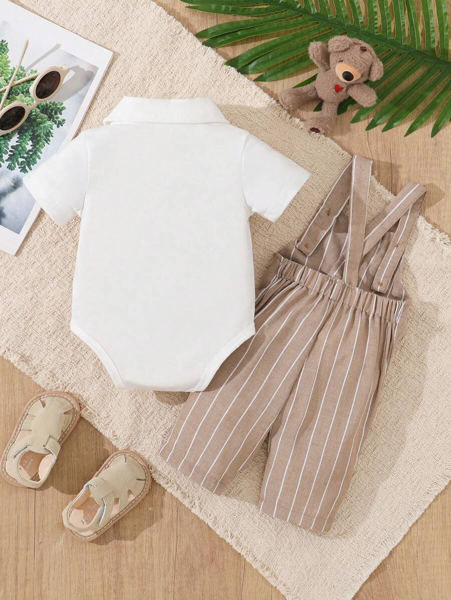 Baby Boy Plaid Print Sleeveless Outfit Set for Spring Casual Wear