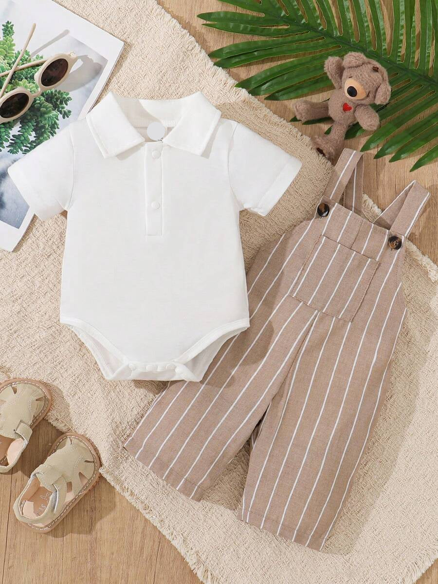 Baby Boy Plaid Print Sleeveless Outfit Set for Spring Casual Wear