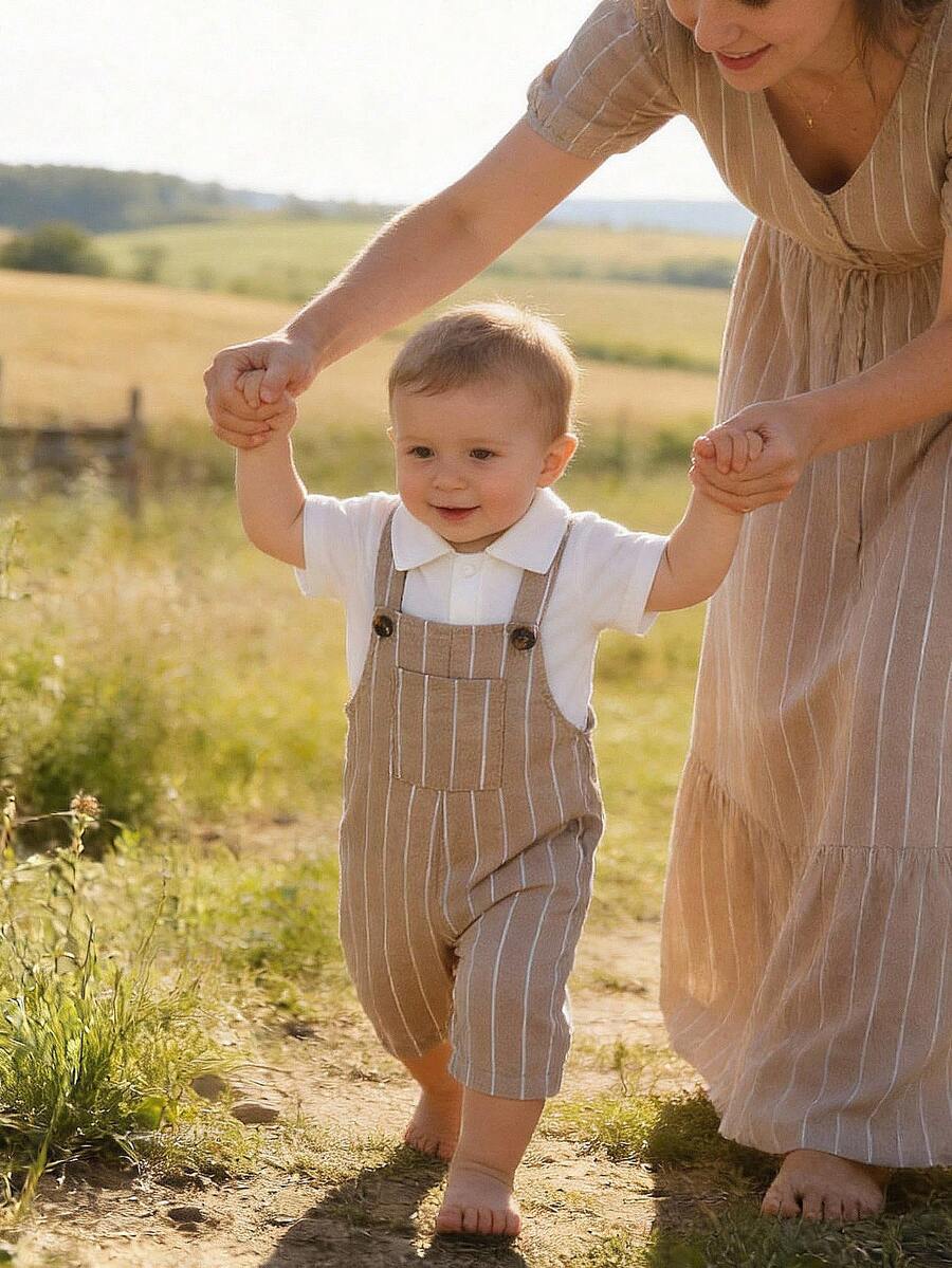 Baby Boy Plaid Print Sleeveless Outfit Set for Spring Casual Wear