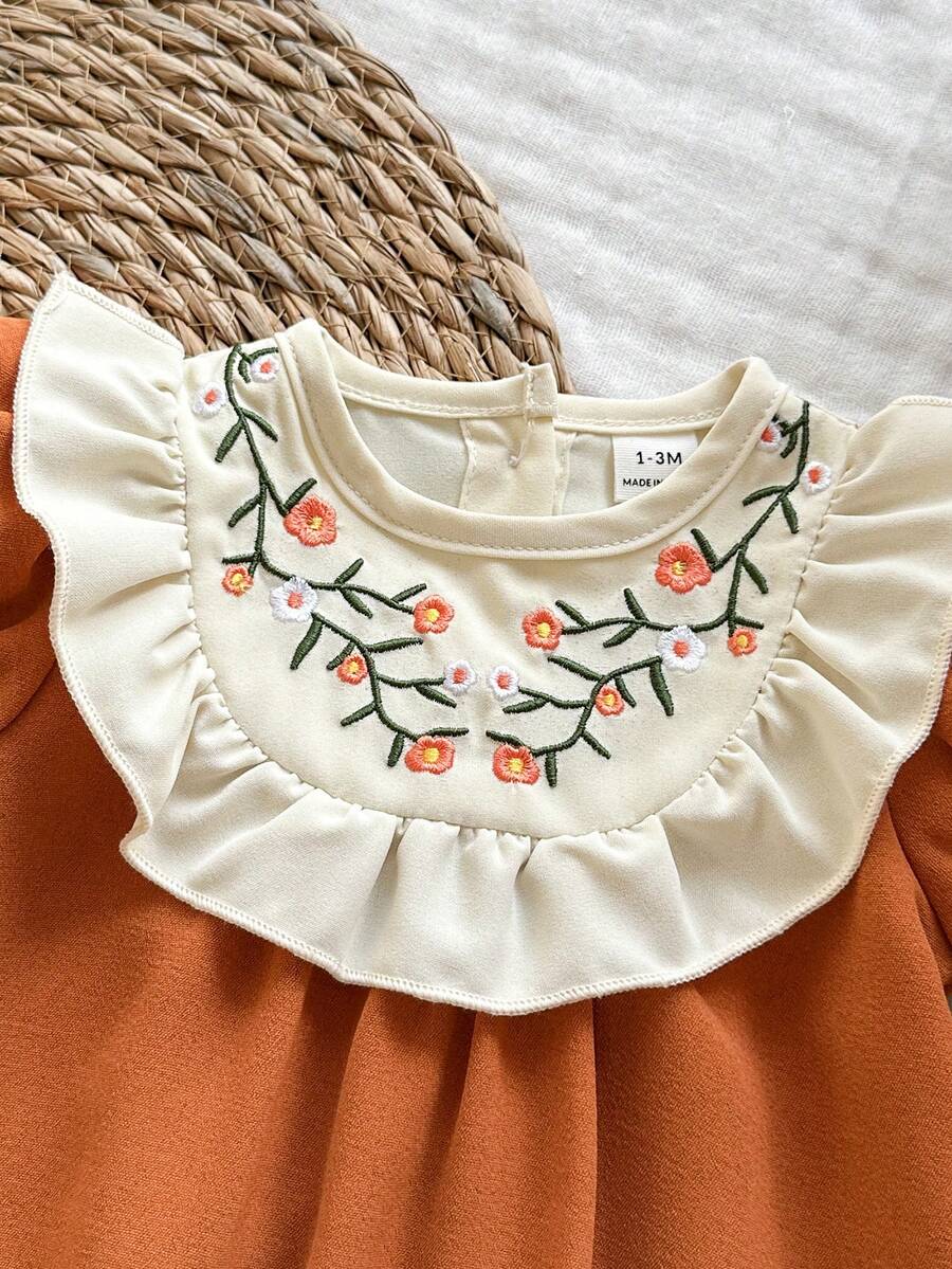 Baby Embroidered Puff Sleeve Dress for Cute Summer Outings and Photoshoots
