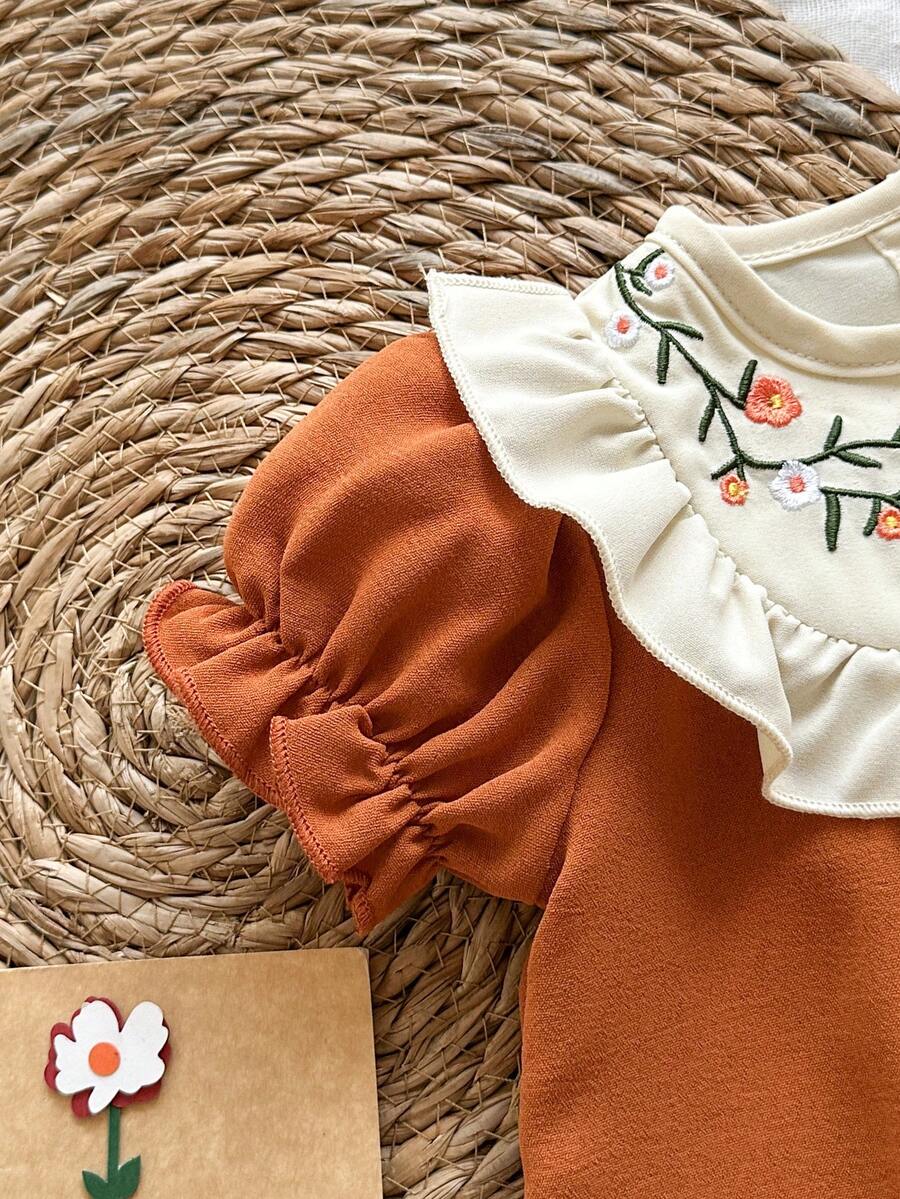 Baby Embroidered Puff Sleeve Dress for Cute Summer Outings and Photoshoots