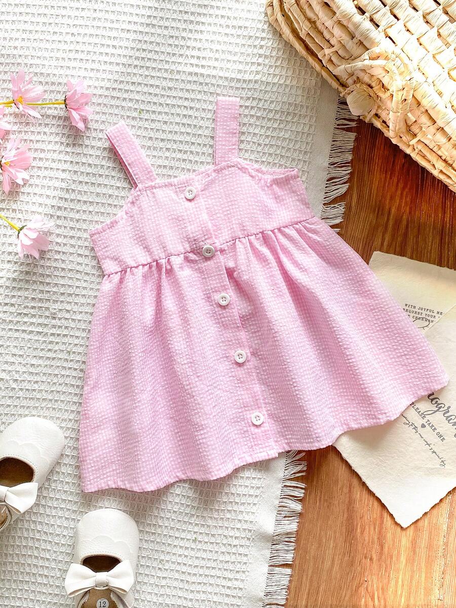 Baby Big Bow Strap Dress for Sweet Elegant Spring and Summer Wear