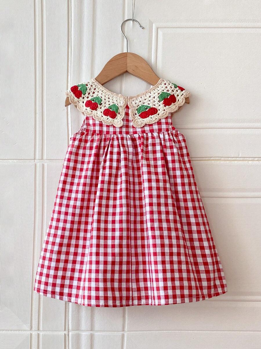 Ruffle Collar Floral Print Sleeveless Dress for Baby Girls