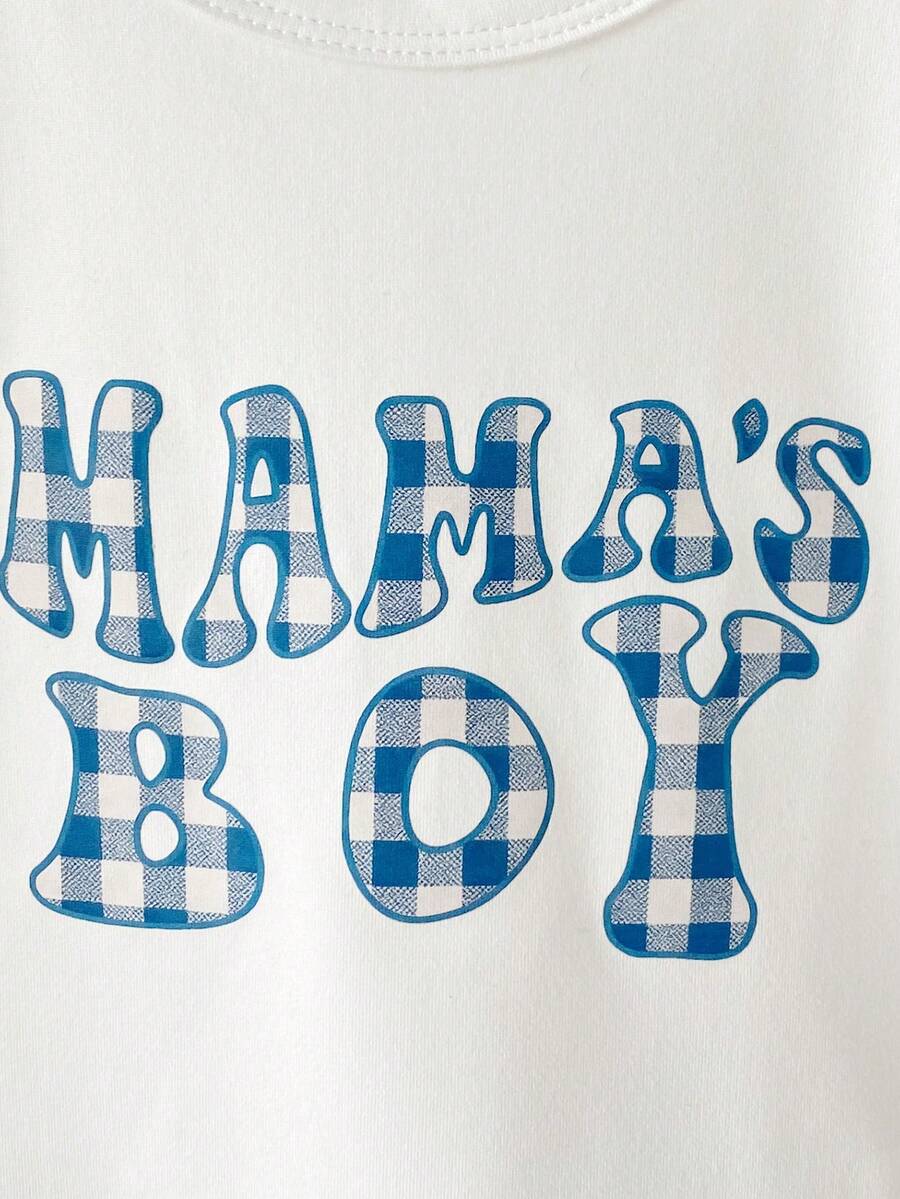 Baby Boy Holiday Print Top and Plaid Shorts 2 Piece Vacation Summer Outfit Set