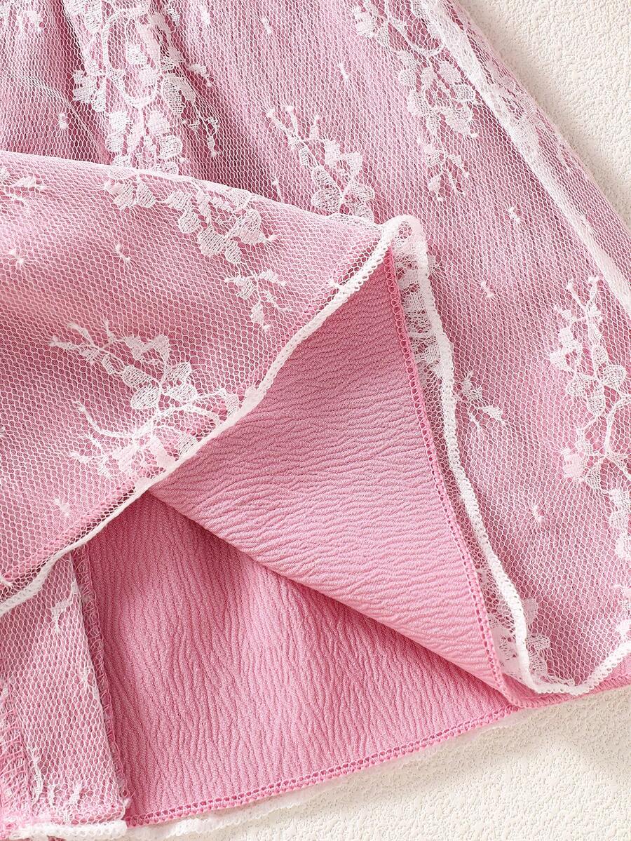 Baby Lace Collar Mesh Dress for Spring and Summer Celebrations and Photoshoots