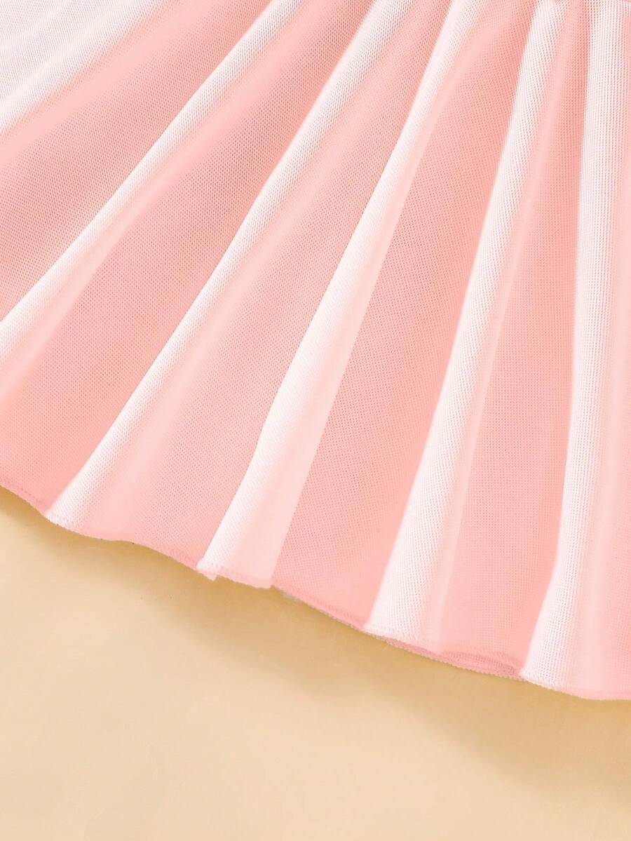 Baby Textured Princess Sleeve Dress for Elegant Spring and Summer Outings