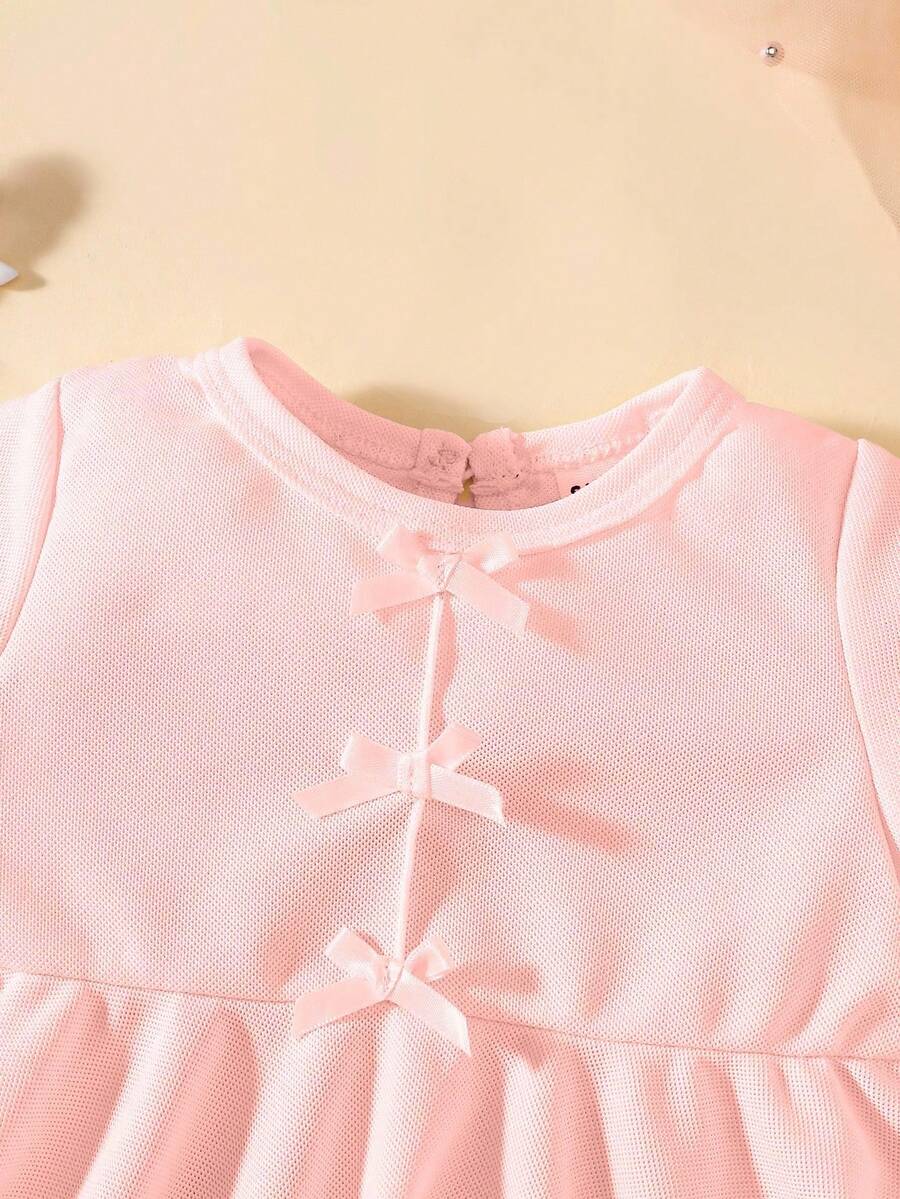 Baby Textured Princess Sleeve Dress for Elegant Spring and Summer Outings