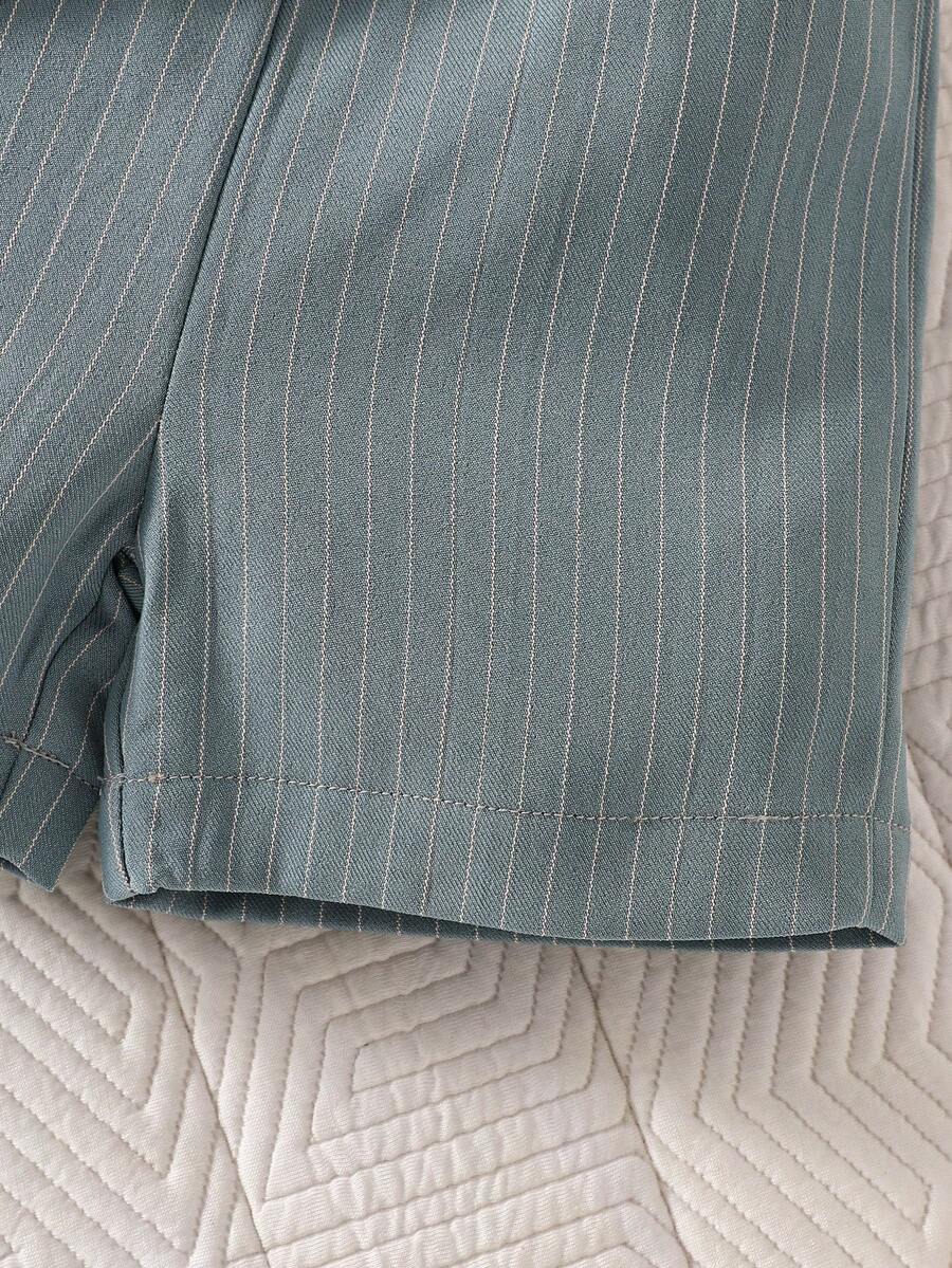 2PCS Baby Boy Gentleman Style Shirt and Shorts Set for Stylish Summer Daily Wear