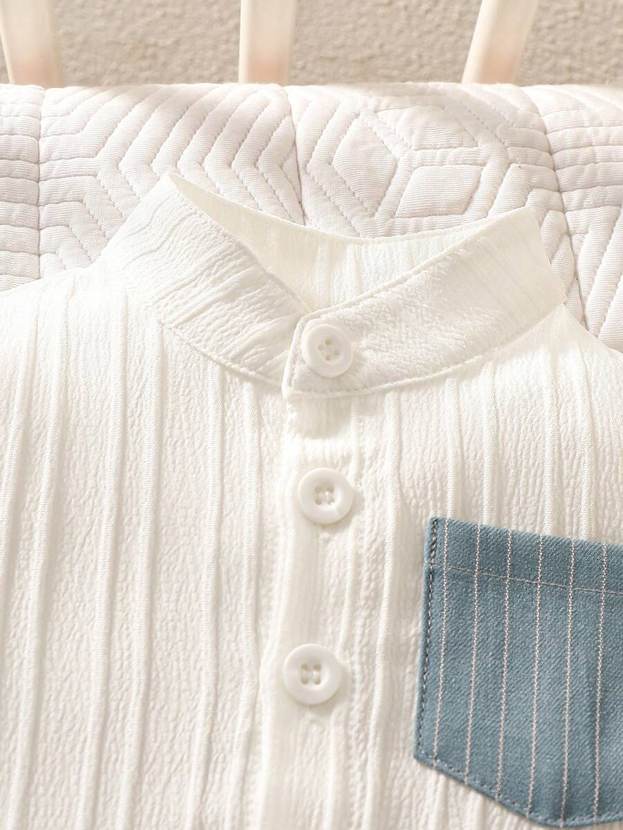 2PCS Baby Boy Gentleman Style Shirt and Shorts Set for Stylish Summer Daily Wear