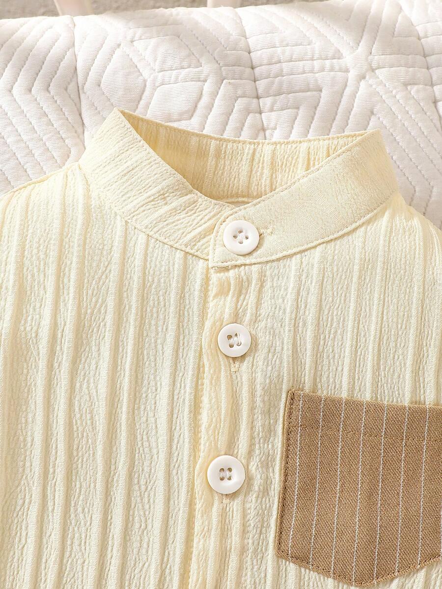 2PCS Baby Boy Gentleman Style Shirt and Shorts Set for Stylish Summer Daily Wear