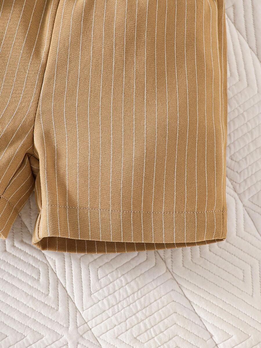 2PCS Baby Boy Gentleman Style Shirt and Shorts Set for Stylish Summer Daily Wear