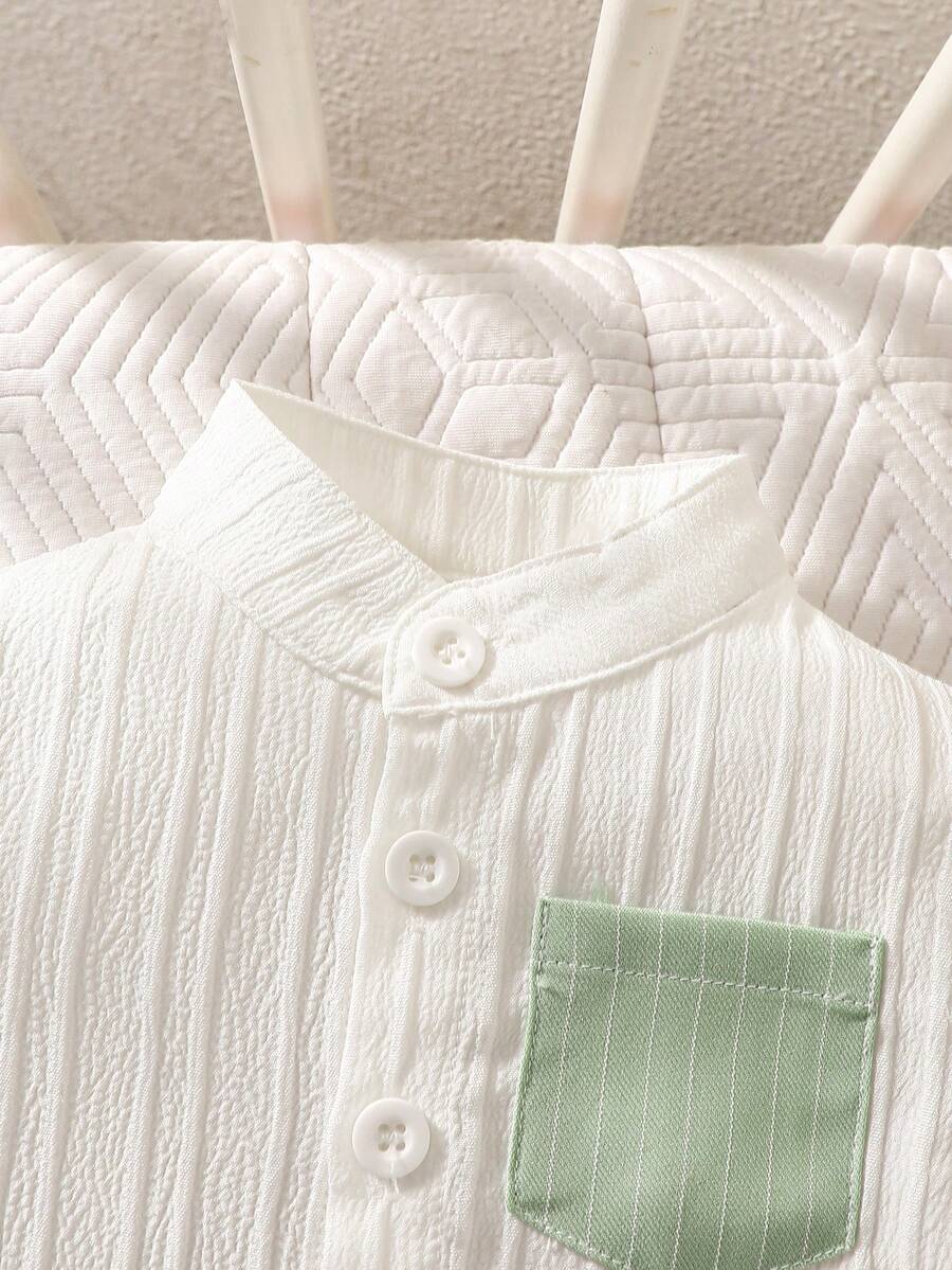 2PCS Baby Boy Gentleman Style Shirt and Shorts Set for Stylish Summer Daily Wear