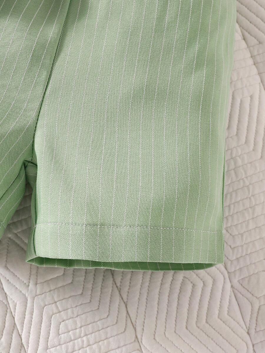 2PCS Baby Boy Gentleman Style Shirt and Shorts Set for Stylish Summer Daily Wear