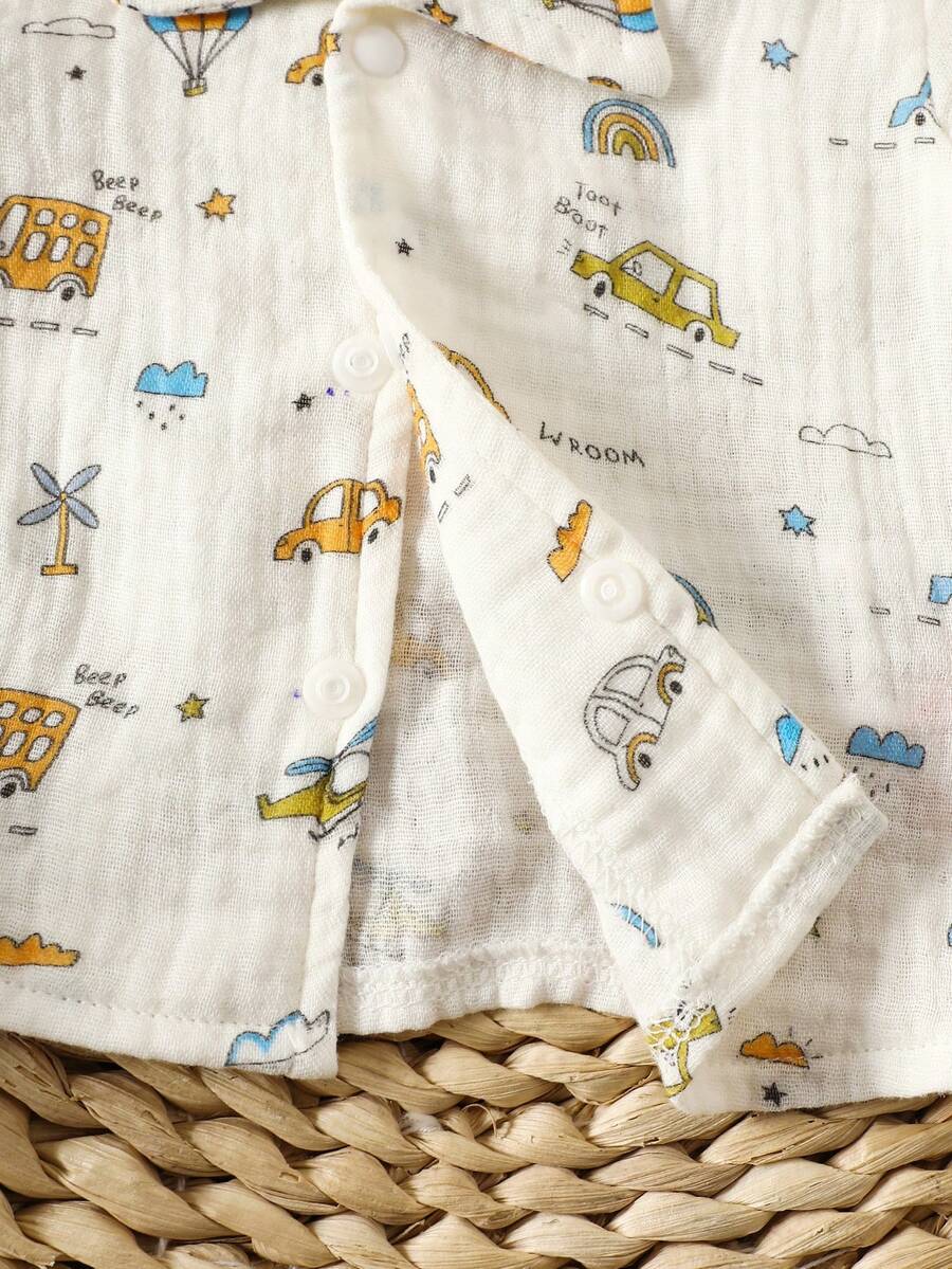 2PCS Baby Boy Gentleman Style Shirt and Shorts Set for Stylish Summer Daily Wear