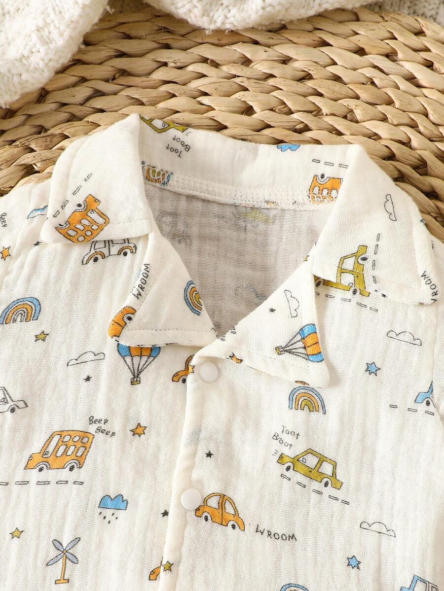 2PCS Baby Boy Gentleman Style Shirt and Shorts Set for Stylish Summer Daily Wear