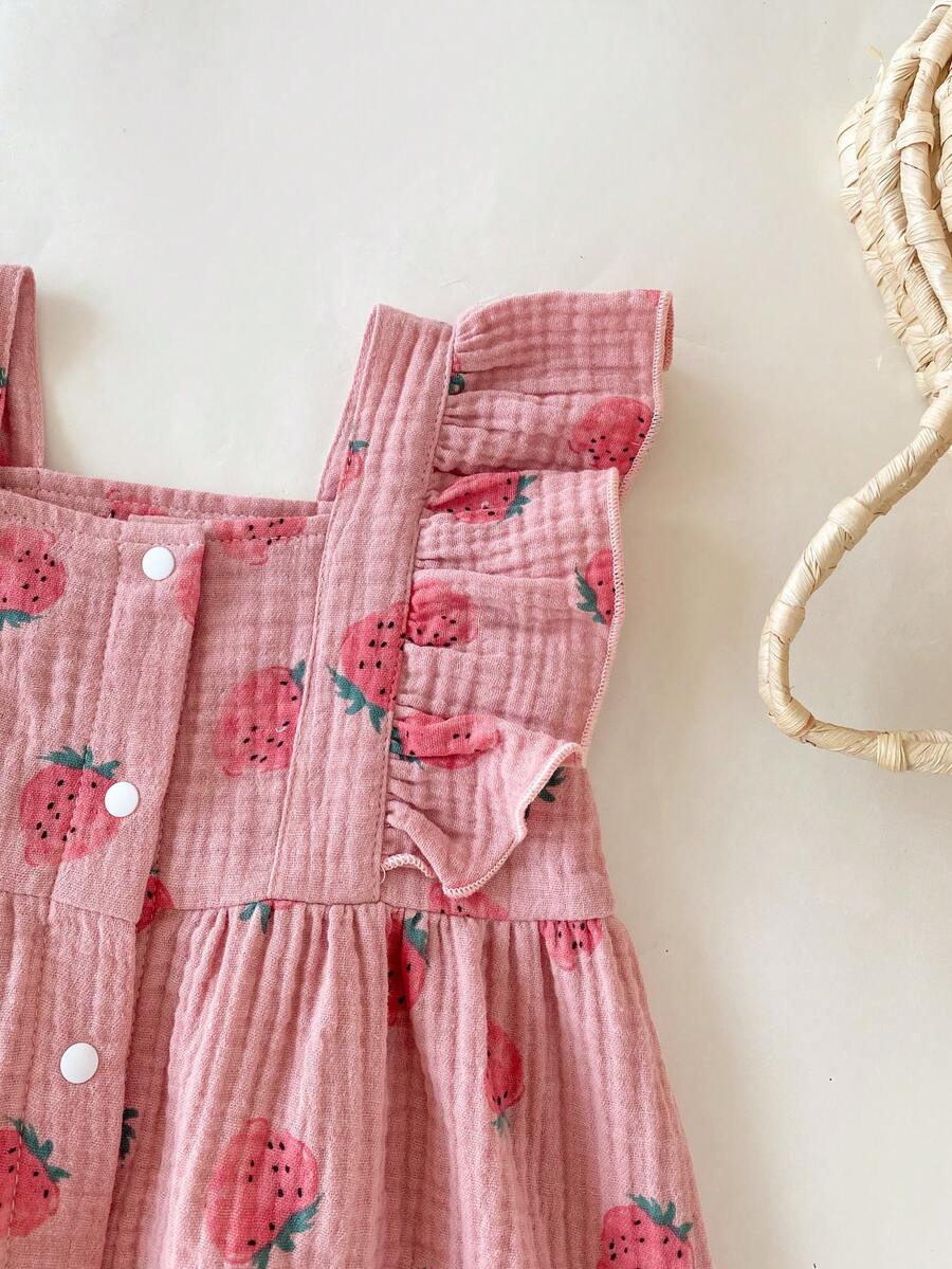 Baby Daisy Print Ruffled Hem Dress for Cute Summer Daily Wear