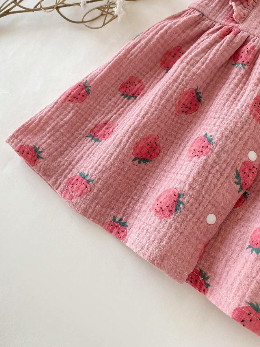 Baby Daisy Print Ruffled Hem Dress for Cute Summer Daily Wear