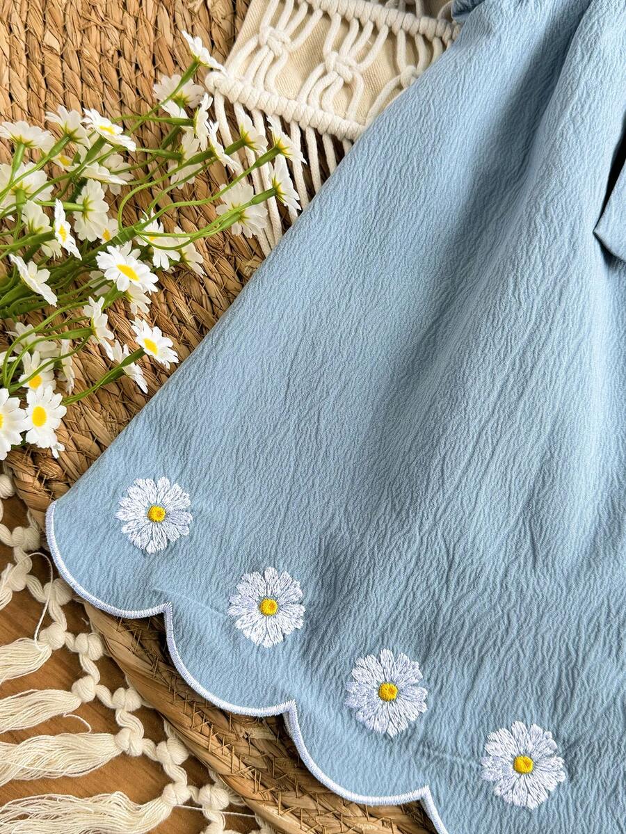 Baby Girl Plaid Bow Detail Short Sleeve Dress Cute Summer Vacation Outfit