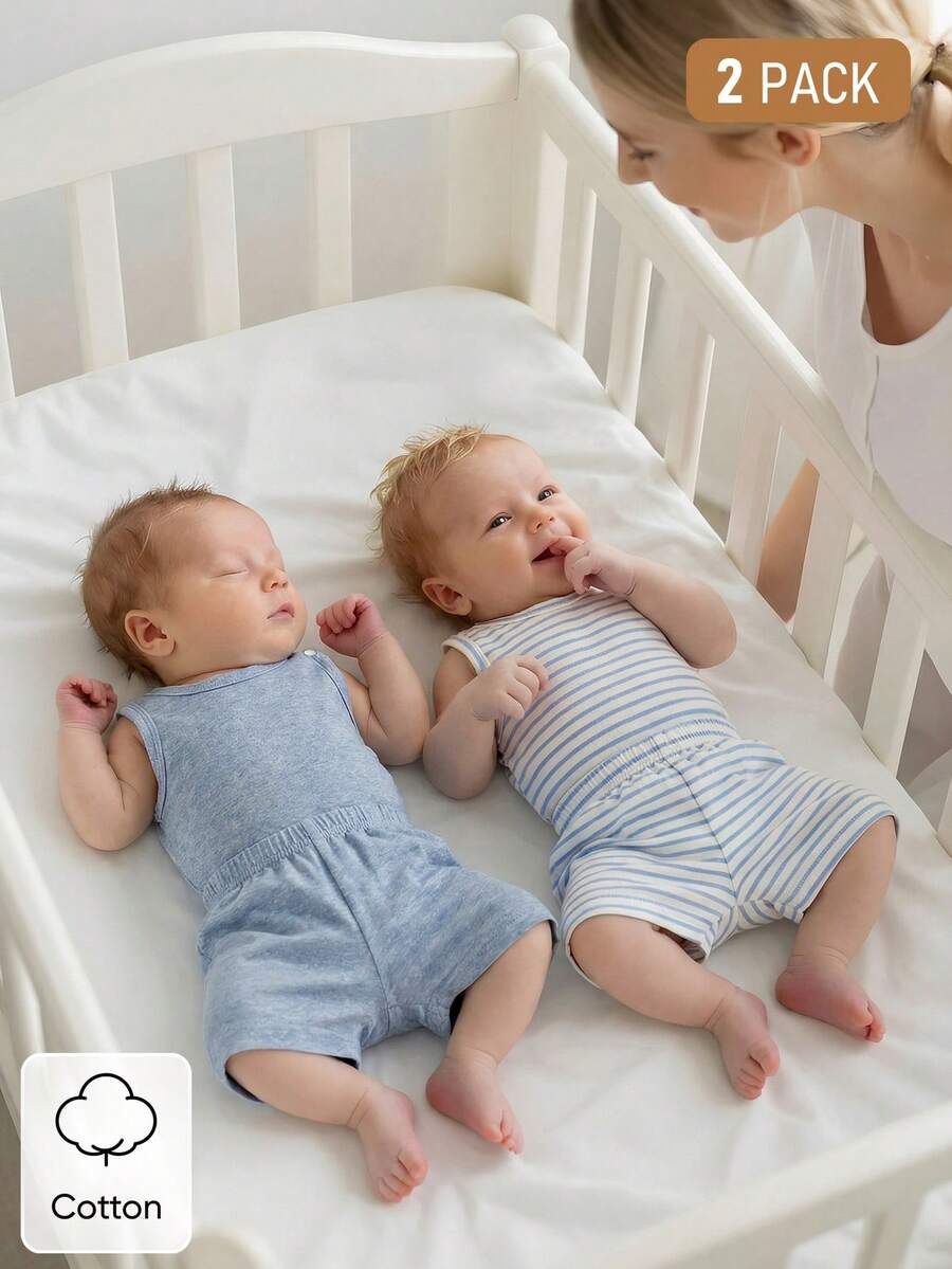 Baby Boy 2-Piece Stripe Printed Clothes Set - Casual Spring Summer Sun Outfit