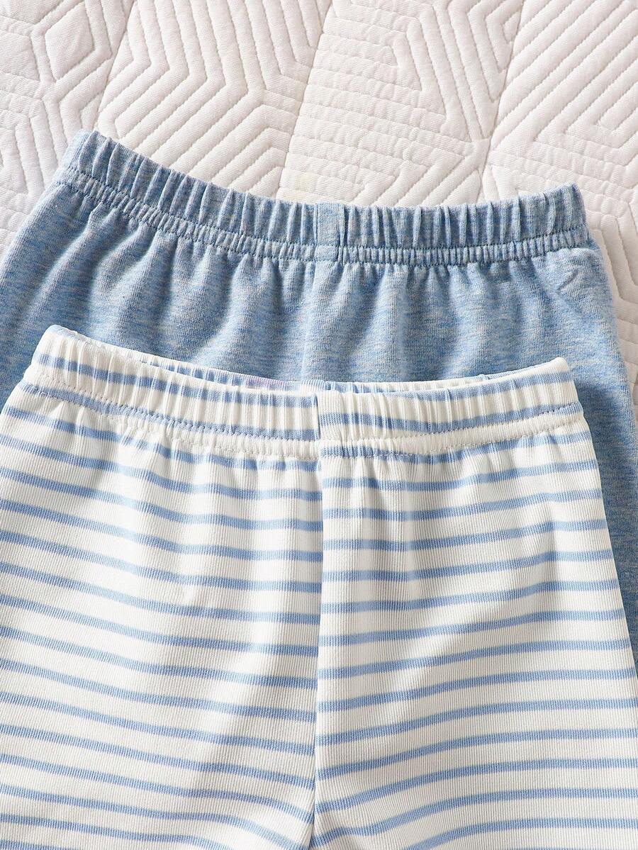 Baby Boy 2-Piece Stripe Printed Clothes Set - Casual Spring Summer Sun Outfit
