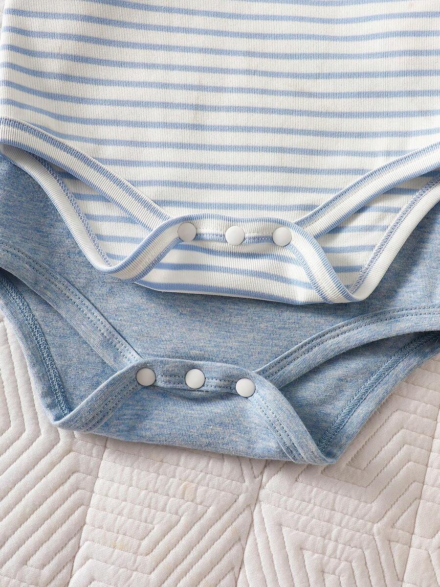 Baby Boy 2-Piece Stripe Printed Clothes Set - Casual Spring Summer Sun Outfit