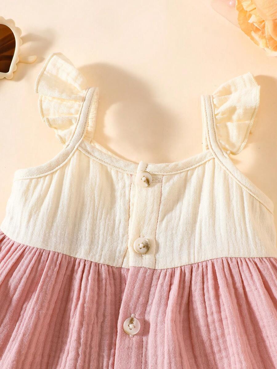 Baby Colorblock Ruffle Hem Dress for Cute Casual Daily Wear