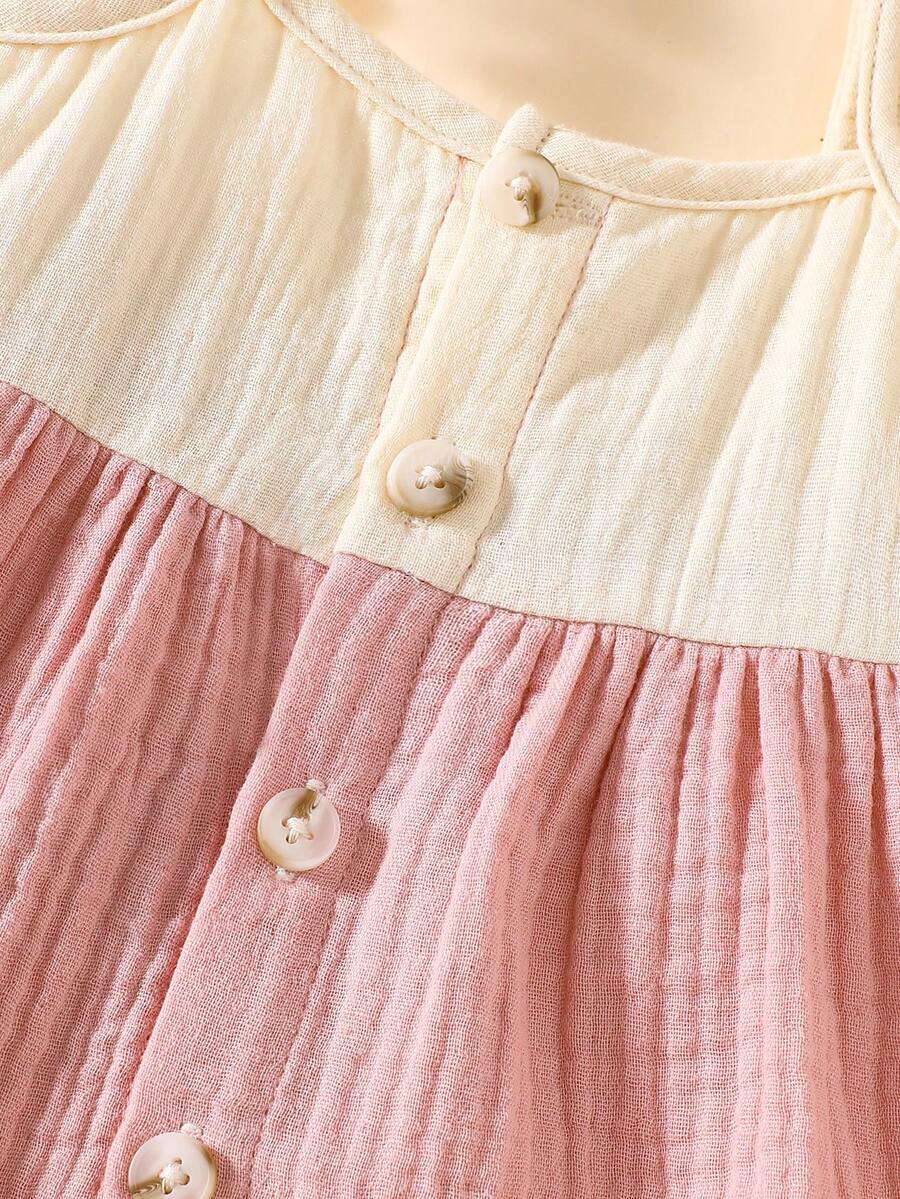 Baby Colorblock Ruffle Hem Dress for Cute Casual Daily Wear