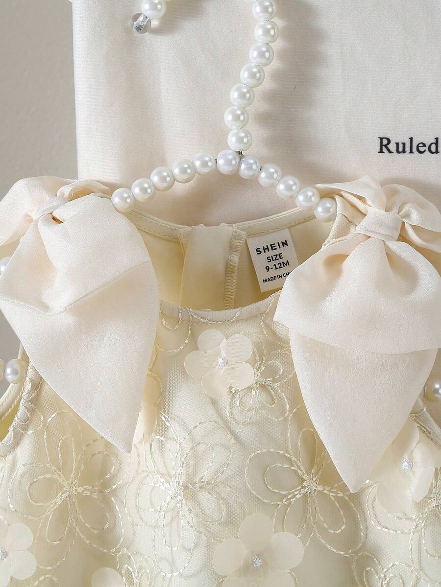 Little Girls Backless Floral Tulle Dress Sweet A Line Princess Party Wear