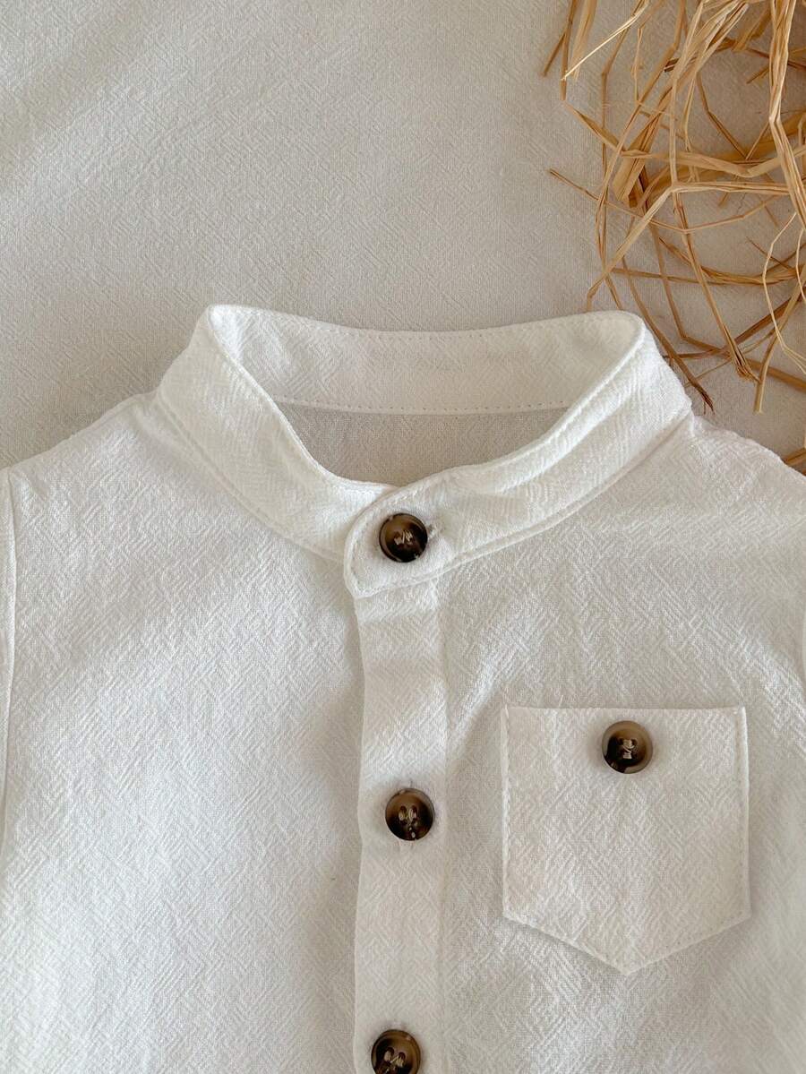 Striped Short Sleeve Shirt and Elastic Waist Shorts Set for Cute Summer Daily Wear