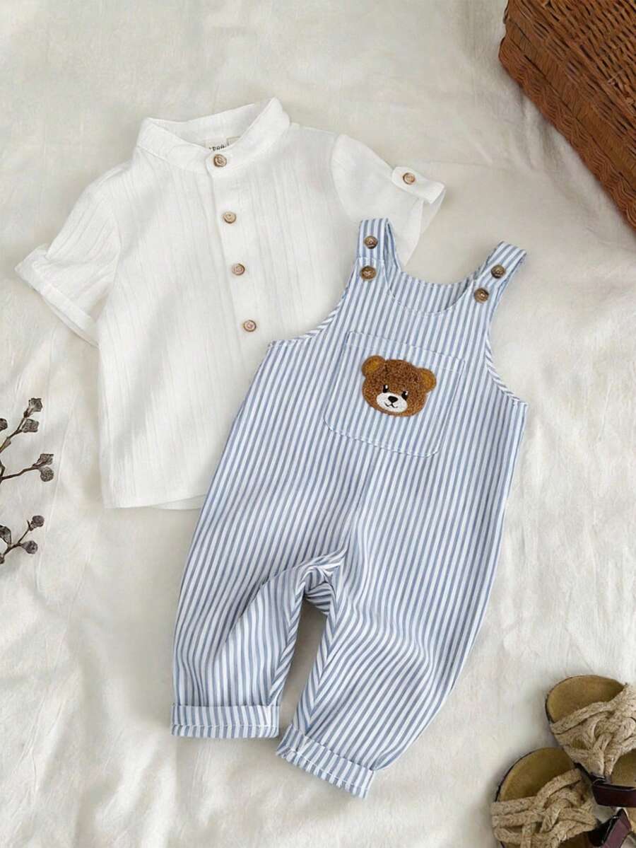 Unisex Baby Cute Denim Bib Pants Casual Overall Outfit for Spring Summer Autumn Wear