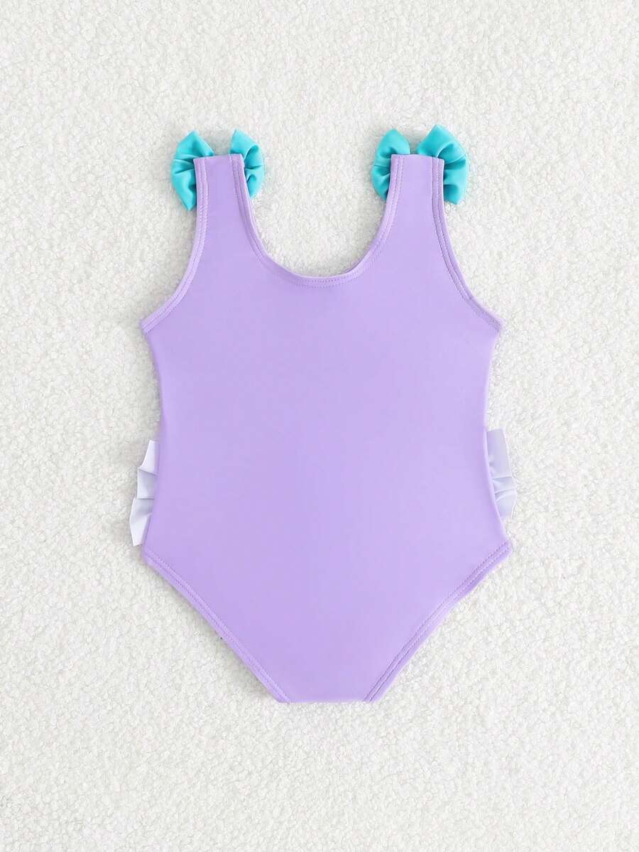 Baby Cherry Print Ruffle One-Piece Swimsuit for Vacation and Summer Play