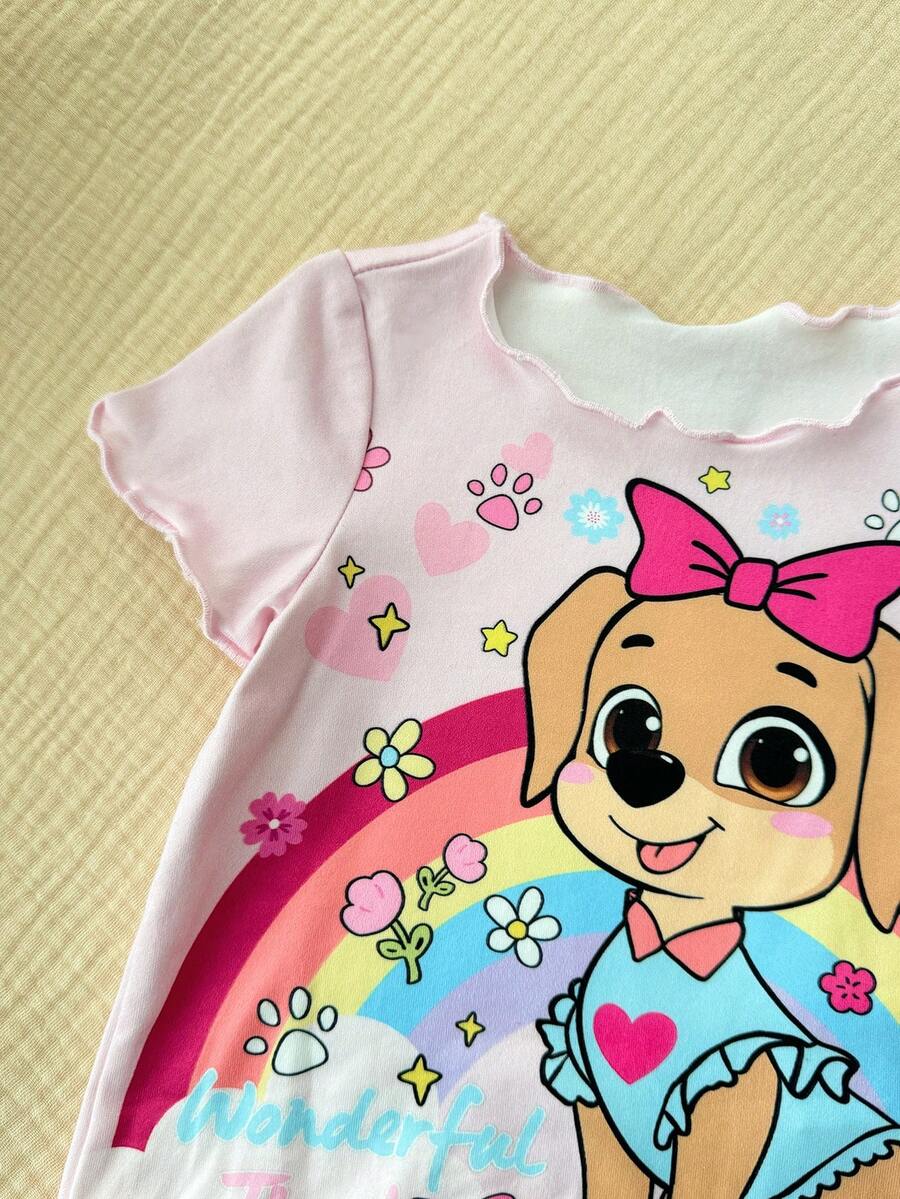 Baby Strawberry Print Short Sleeve Pajama Set for Cozy Summer Sleepwear