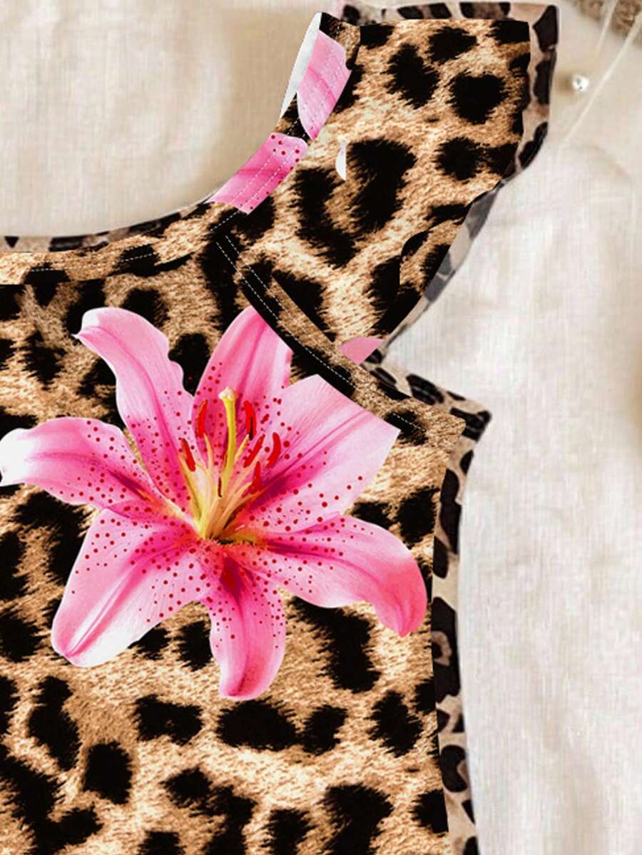 Baby Girls Tropical Floral Leopard Print Swimwear Slim Fit Summer Beach Outfit