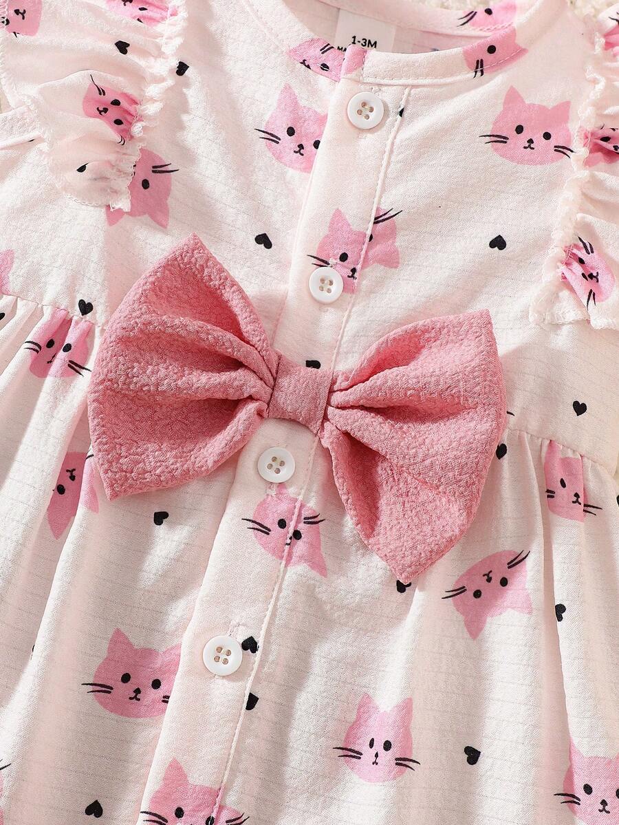 Baby Cherry Print Sleeveless Dress and Red Hat Set for Cute Summer Outings