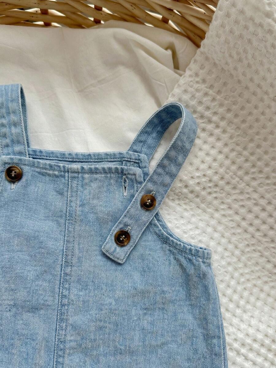 Baby Striped Bib Overalls and Bucket Hat 2 Piece Casual Summer Beach Outfit Set