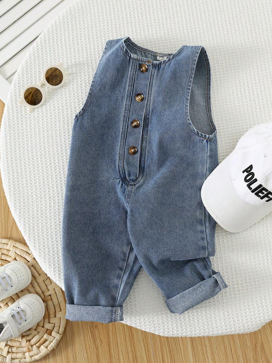 Unisex Baby Cute Denim Bib Pants Casual Overall Outfit for Spring Summer Autumn Wear