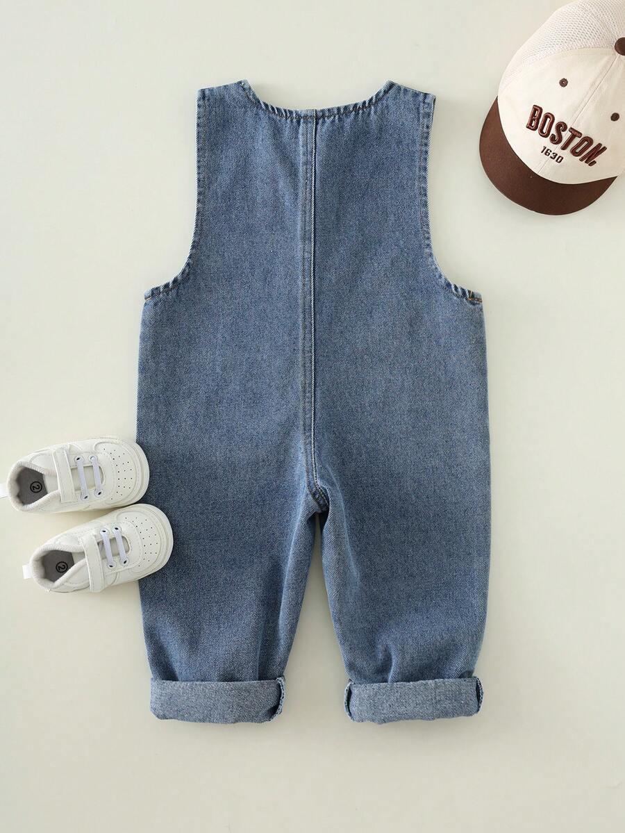 Unisex Baby Cute Denim Bib Pants Casual Overall Outfit for Spring Summer Autumn Wear
