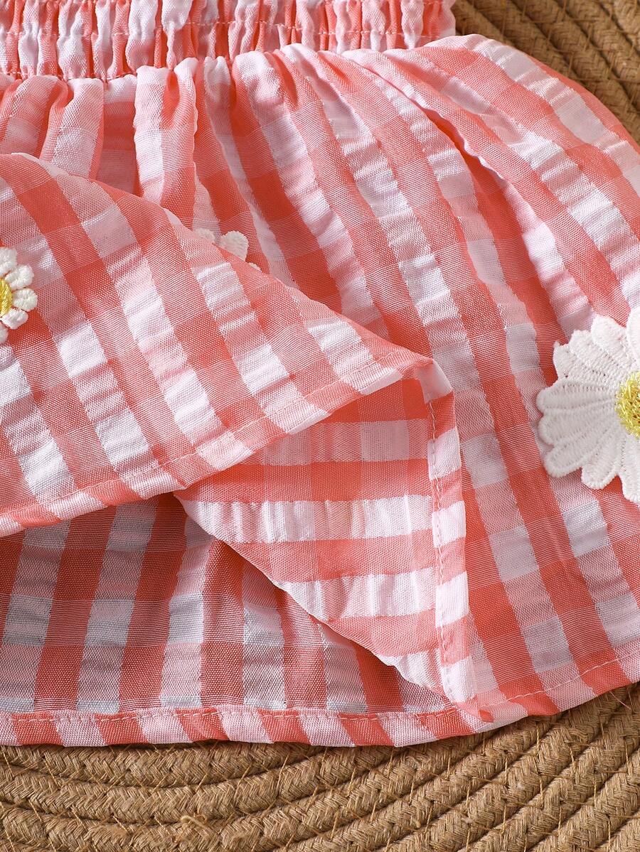 Baby Blue Plaid Floral Embroidered Cami Dress for Cute Spring and Summer Outings