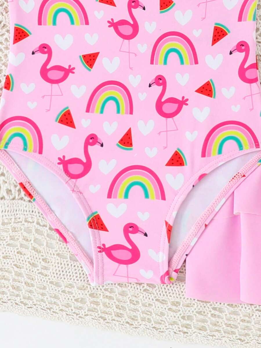 Little Girls Strawberry Swim Dress One Piece Beach Vacation Swimwear