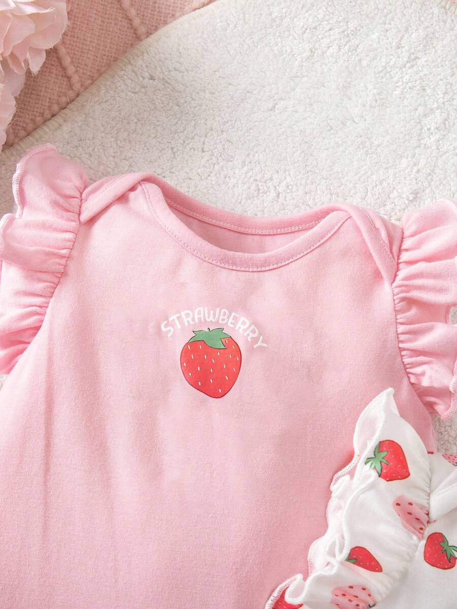Newborn Soft Knit Summer Romper Set - 3pcs Cute Cartoon Graphic Outfits
