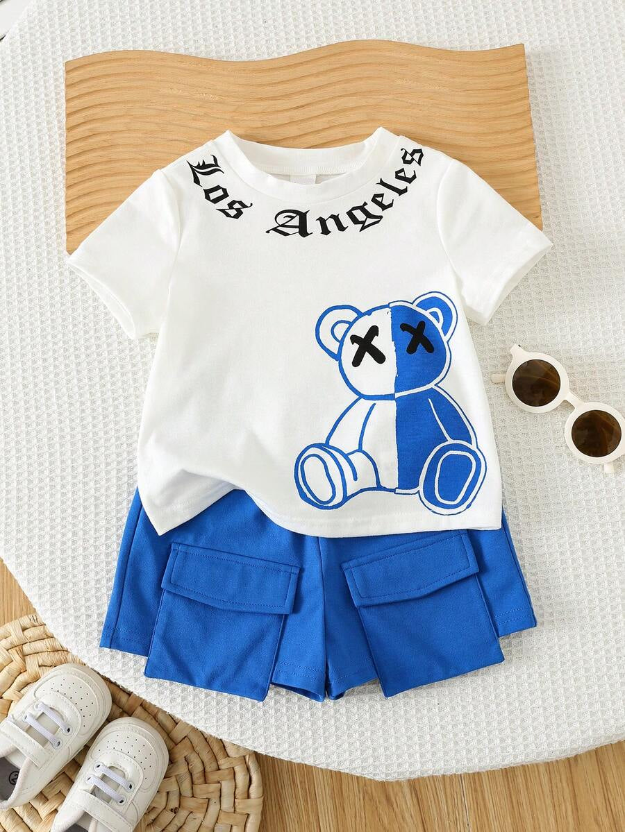 Baby Boy Mothers Day Graphic Tee and Camo Shorts 2 Piece Casual Spring Summer Outfit Set