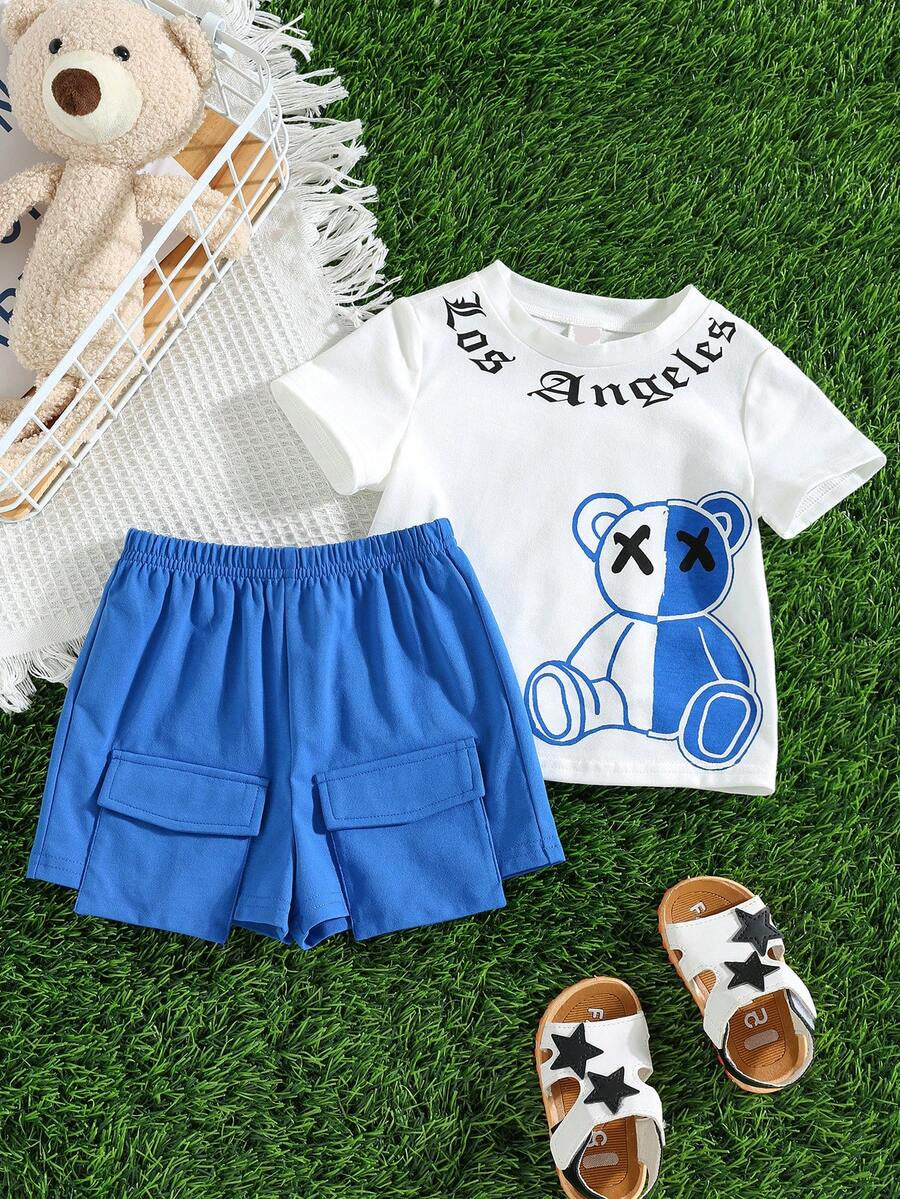 Baby Boy Mothers Day Graphic Tee and Camo Shorts 2 Piece Casual Spring Summer Outfit Set