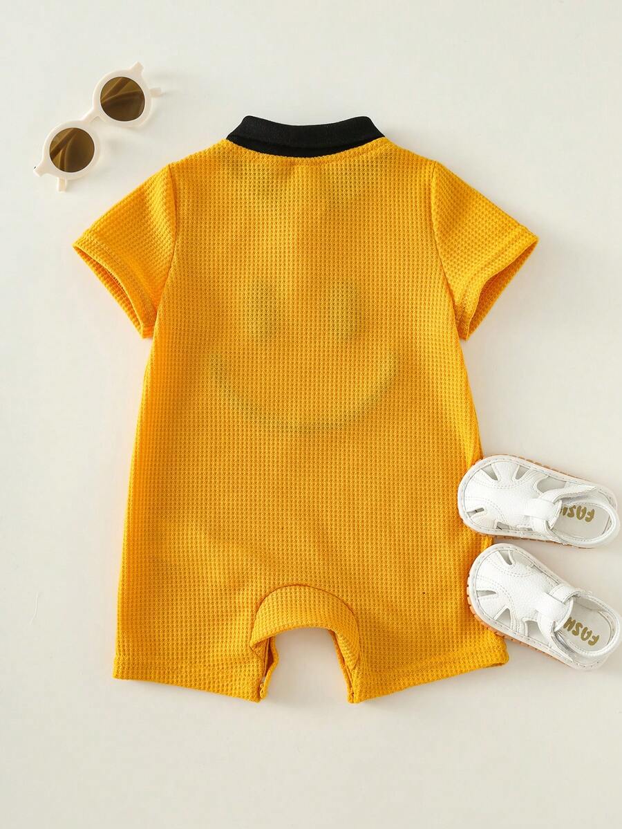 Unisex Newborn Baby Contrast Color Football Jersey Romper Short Sleeve Summer Outfit for Baby Boys Girls