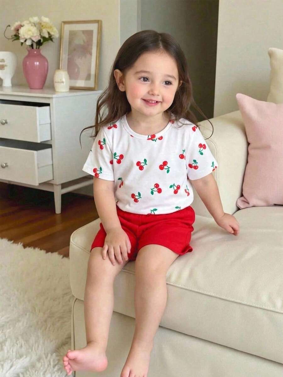 Pride Rainbow Short Sleeve Top & Shorts Set for Toddler Girls