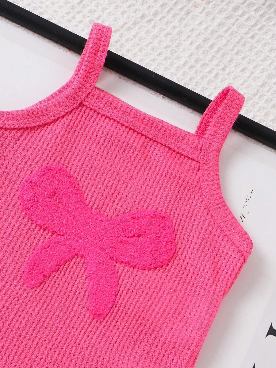 2pcs Embroidered Strap Bodysuit And Shorts Set Lightweight Summer Outfit For Baby Girls