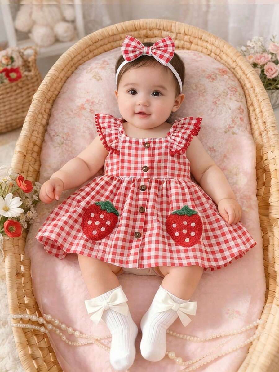 2PCS Baby Watercolor Floral Dress and Hairband Set for Cute Summer Outings