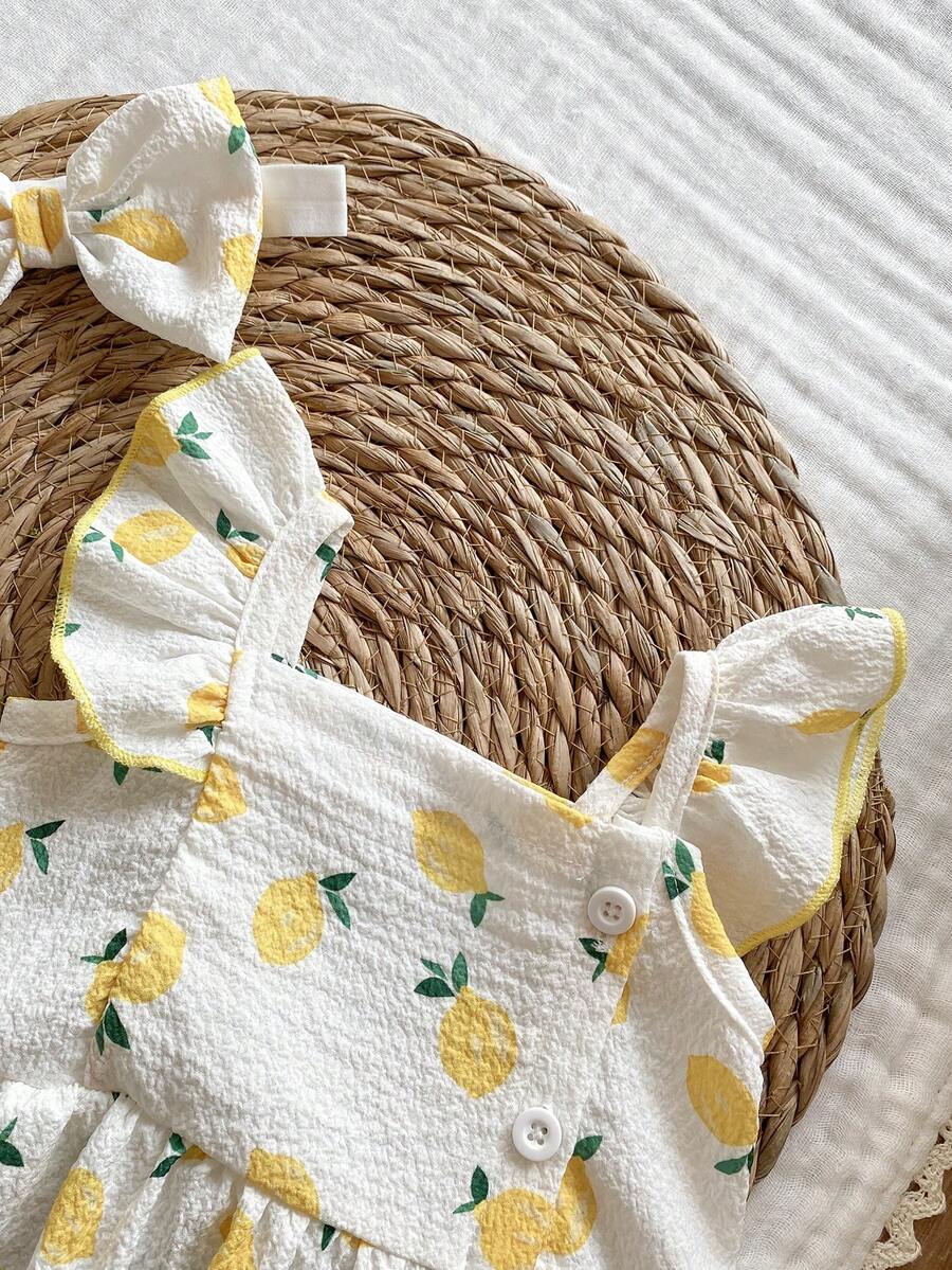2PCS Baby Watercolor Floral Dress and Hairband Set for Cute Summer Outings