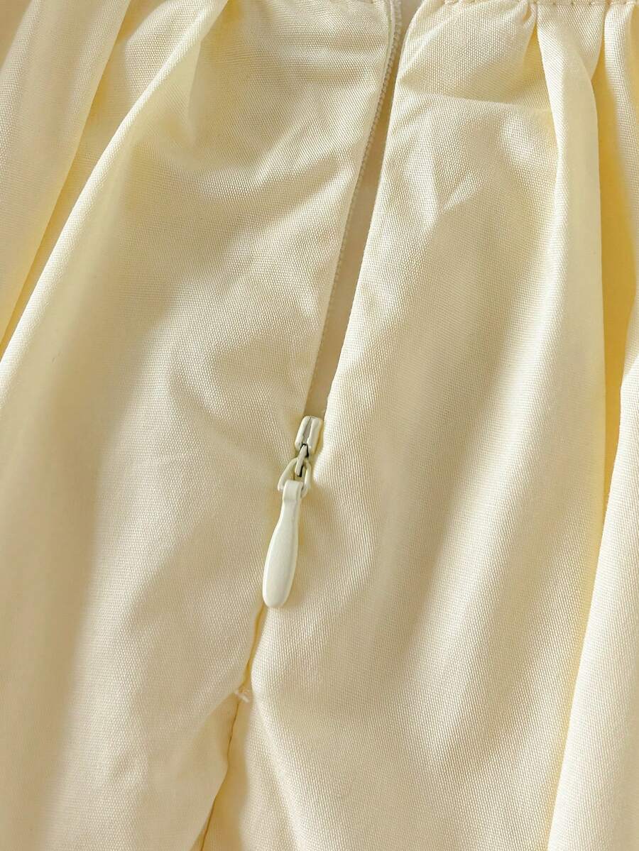 Baby Apricot Bowknot Long Sleeve Dress for Cute Daily and Outdoor Wear