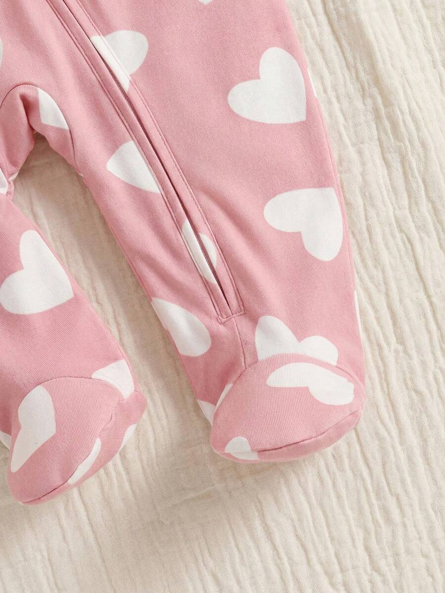 Floral Print Baby Girl Knit Romper with Long Sleeve Crew Neck Design